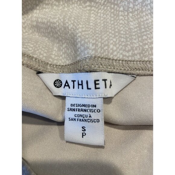 Athleta Delancy Skyline Textured Tight Pants Zipper Ankle Cream Tan Print Small - Picture 5 of 6